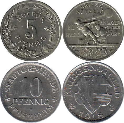 1916 - Diverse Ersatzmünzen